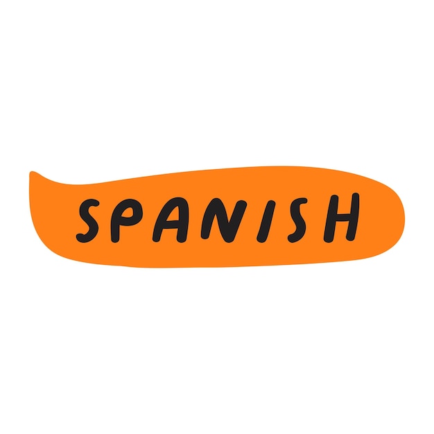 Vector spanish language orange speech bubble illustration on white background