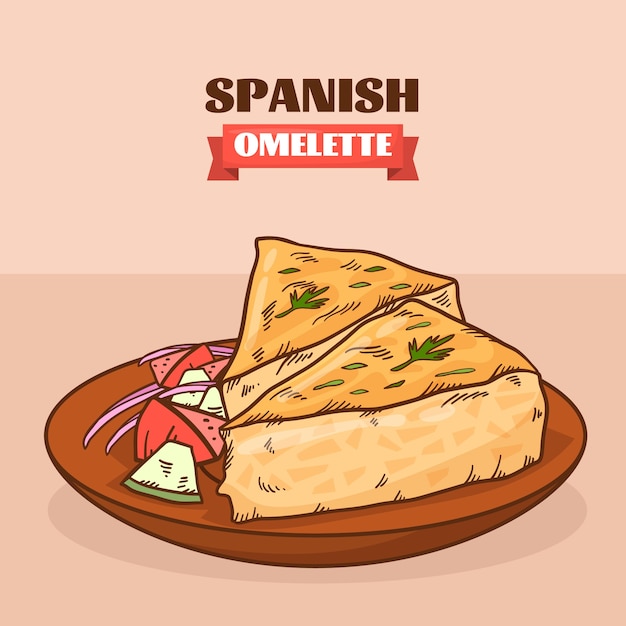 Spanish omelette illustration