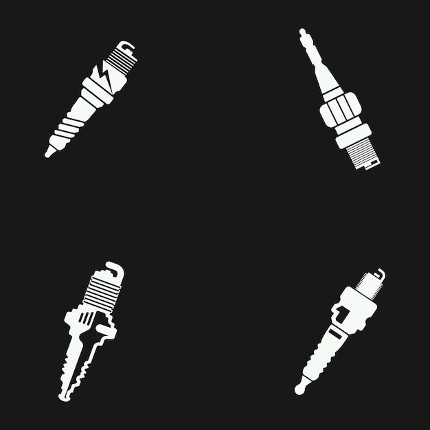 Spark plug icon auto car The spare part for an internal engine vector