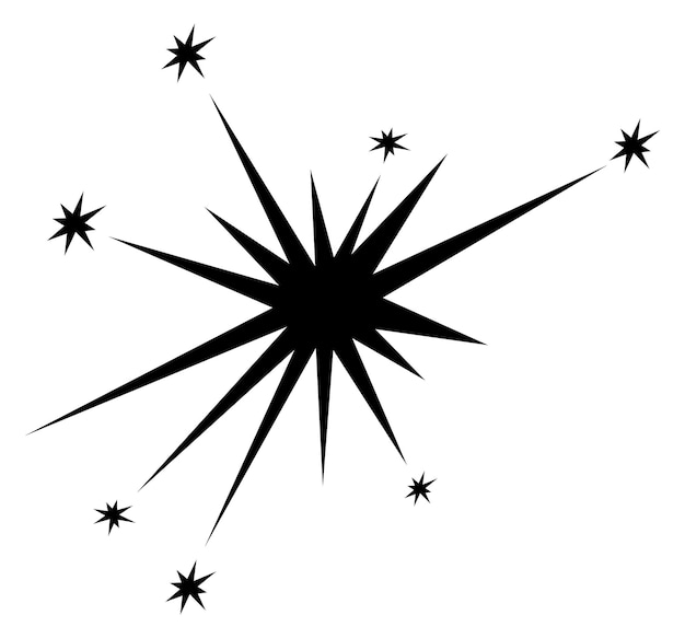 Sparkle black icon Star light shape Twinkle symbol