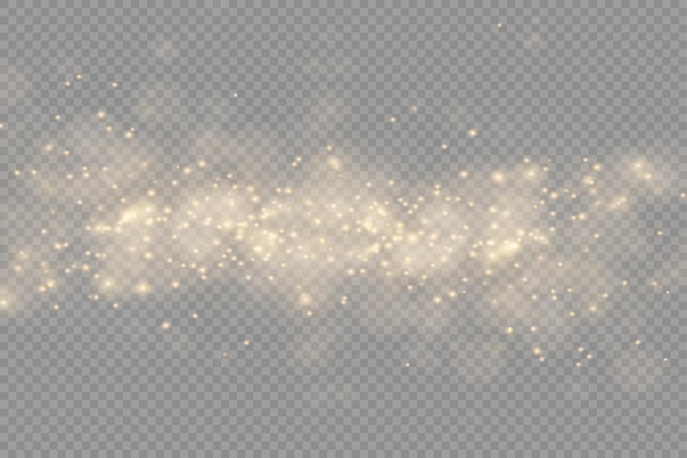 Sparkling golden dust particles bokeh christmas sparkl light effect sparkle yellow sparks star