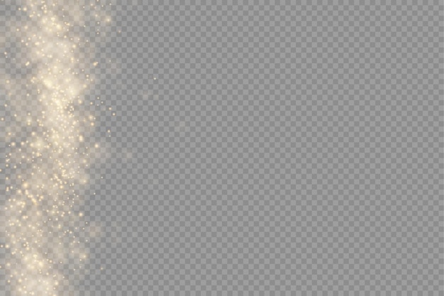 Sparkling golden dust particles bokeh christmas sparkl light effect sparkle yellow sparks star