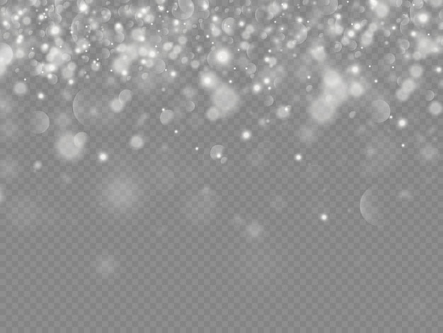 Sparkling magic dust particles bokeh isolated on transparent background, the white dust sparks and star shine with special light, Christmas sparkle light effect, shine lights, sparkle