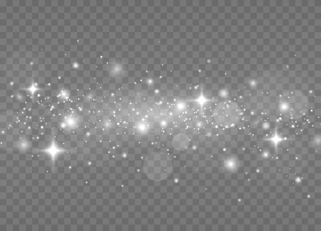 Sparkling magic dust particles Vector sparkles on transparent background