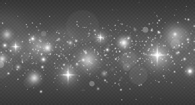 Sparkling magic dust particles Vector sparkles on transparent background