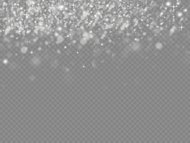 Sparkling magical dust particles on transparent background.