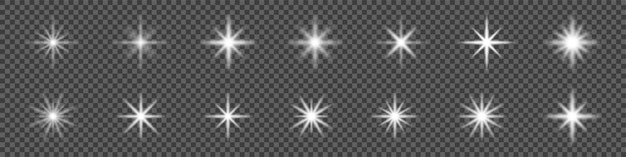 Sparkling stars illustration Sparkling star Vector glowing star light effect Glitter magic star sparks set