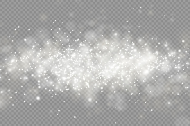 Sparkling white dust particles bokeh christmas sparkl light effect sparkle sparks star