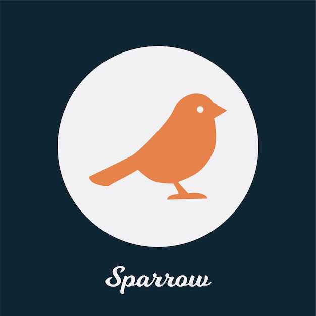 Sparrow flat icon design, logo symbol element