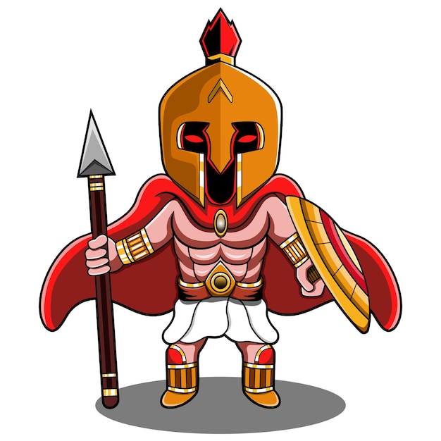 Spartan chibi mascot logo