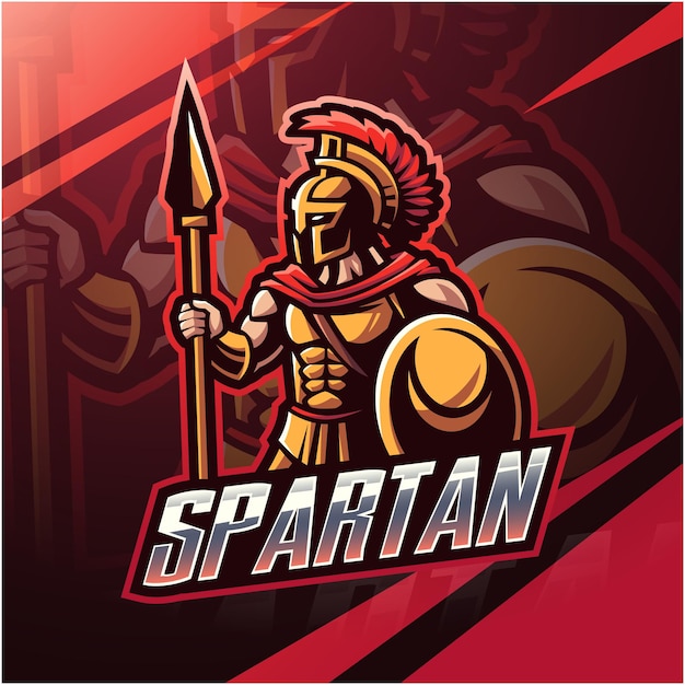 Spartan esport mascot logo design