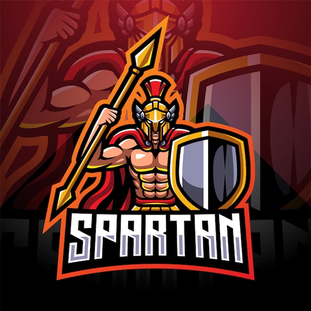 Spartan esport mascot logo design