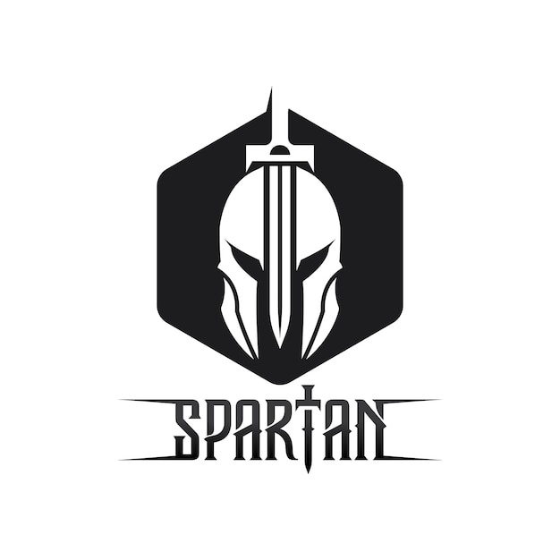 Spartan and gladiator helmet logo icon designs vector