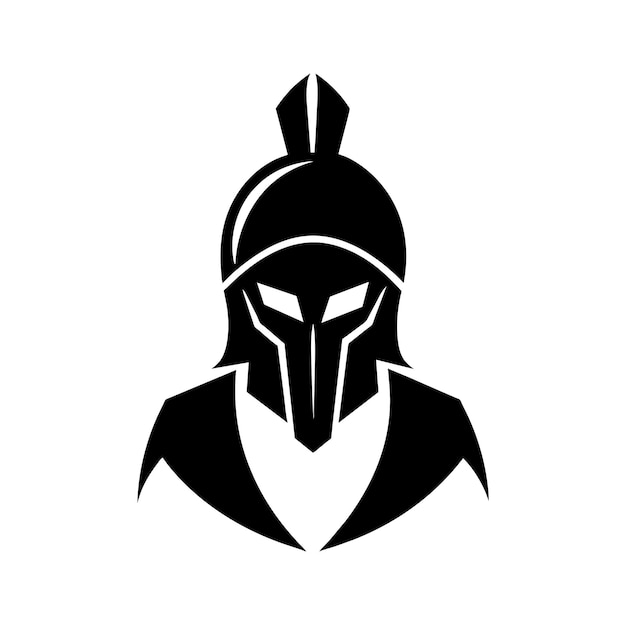 a Spartan gladiator vector design in black color with a white background 4