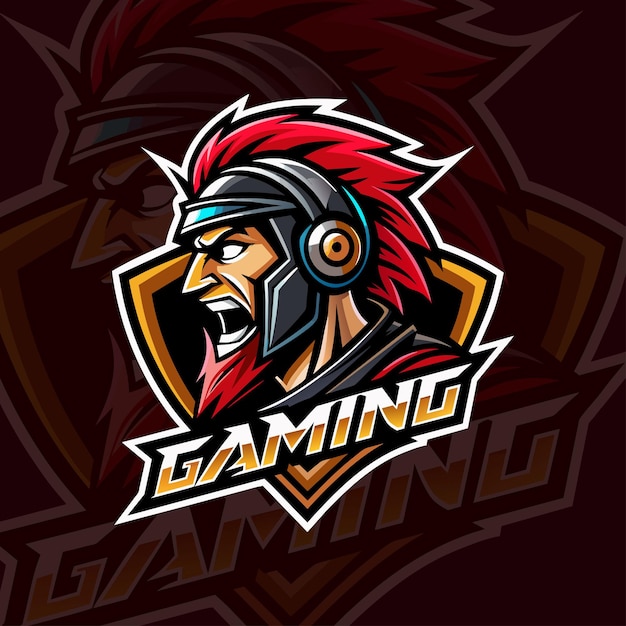 Spartan Head Esport Gaming Logo With Emblem