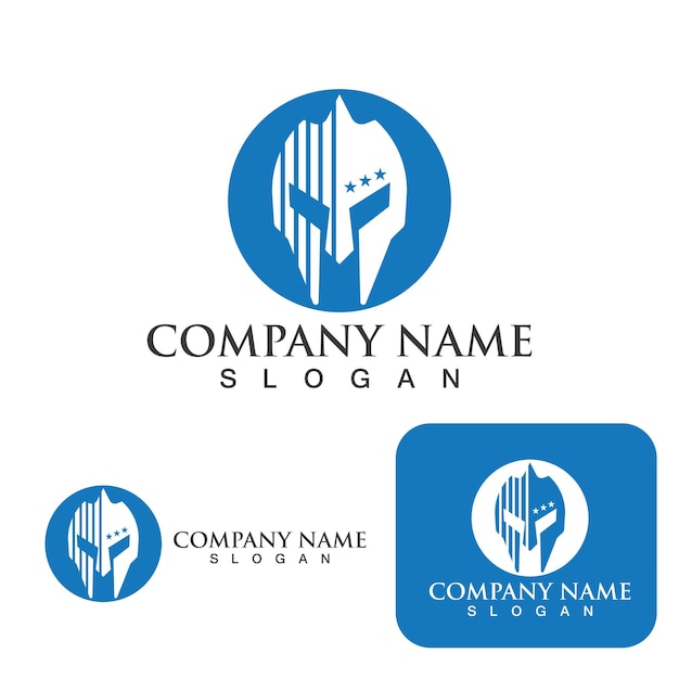 Spartan helmet logo template vector icon design