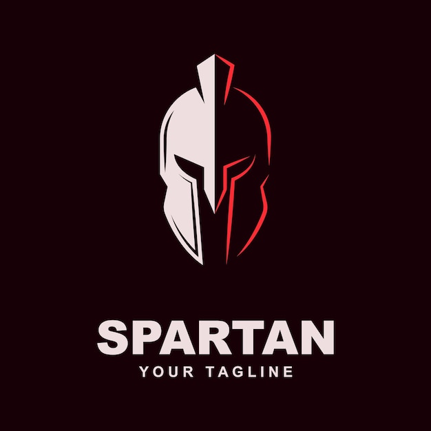 Spartan helmet logo vector with slogan template