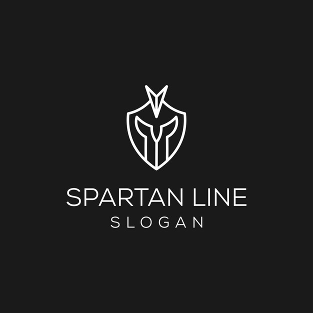 Vector spartan line art logo design style