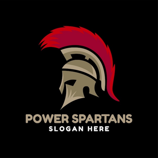 Spartan logo and vector design helmet and head