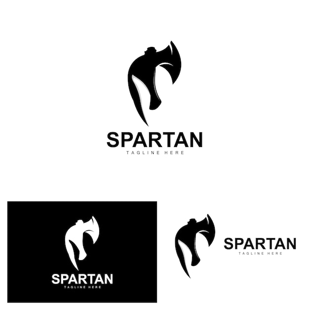 Spartan Logo War Helmet Suit Vector Barbarian Armor Icon Viking Gym Fit Design Fitness