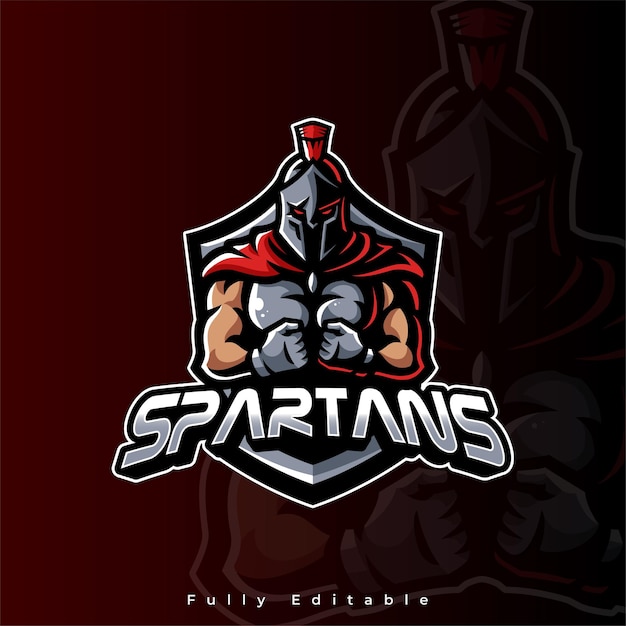 Spartan warrior character with spear and shield illustration