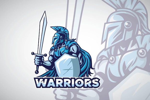 Spartan Warrior Esports Sports Team Logo Vector Mascot Design Template