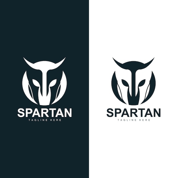 Spartan Warrior Logo Simple Illustration Silhouette Vector Design