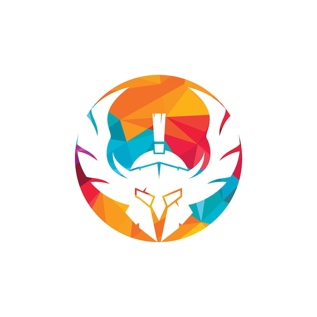 Spartan warrior with wings vector logo design