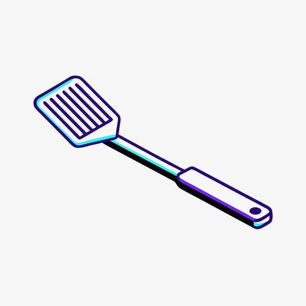 Vector spatula isometric vector icon illustration 1