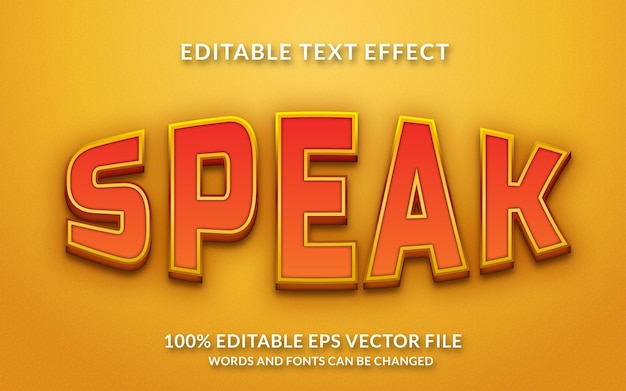 Speak text effect