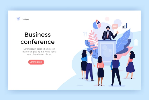 Speaker at Business Conference concept illustration perfect for web design banner mobile app