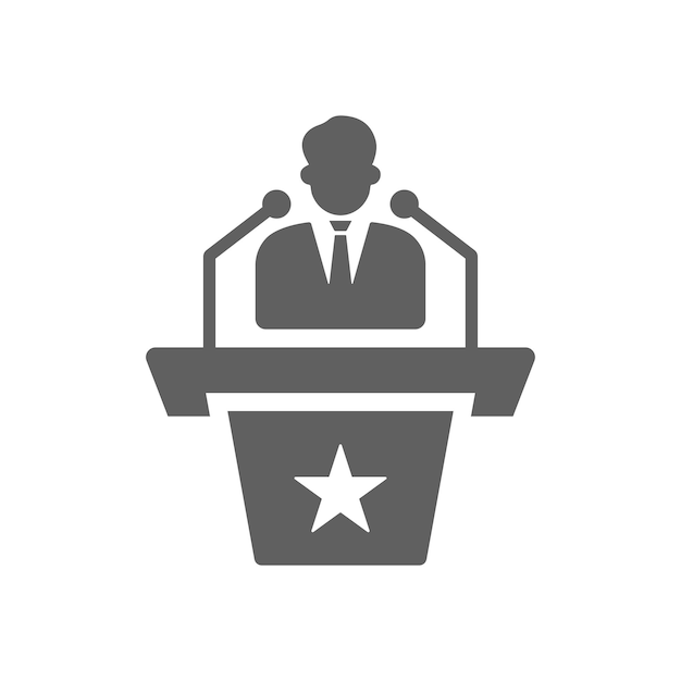 Speaker spokesperson icon Gray vector graphics