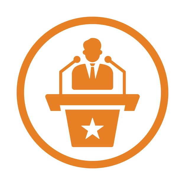 Speaker spokesperson icon Orange color design