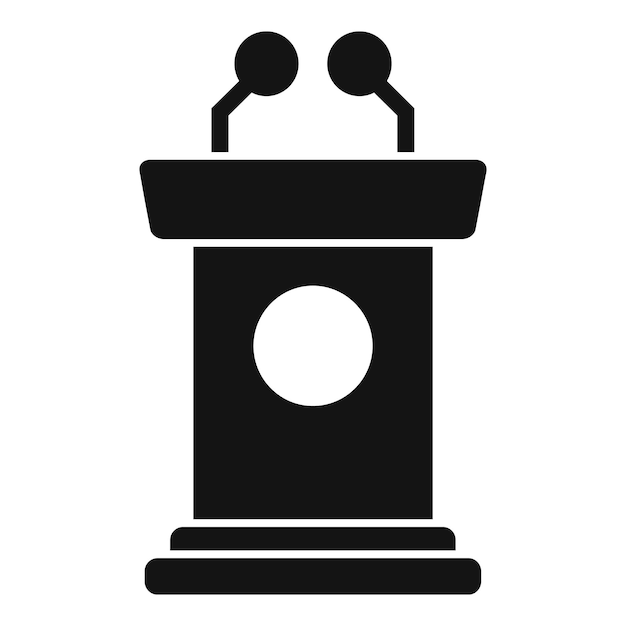 Speaker tribune icon simple vector Democracy vote Poll election