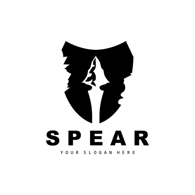 Spear Logo Hunting Gear Design Arrow War Weapon Product Brand Vector