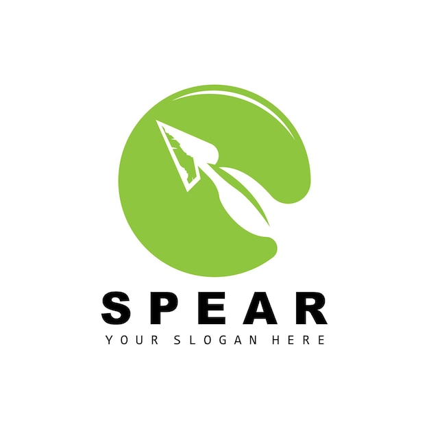 Spear Logo Hunting Gear Design Arrow War Weapon Product Brand Vector