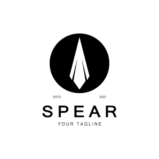 Spear logo icon vector illustration designHead spear logo vintage illustration design vector