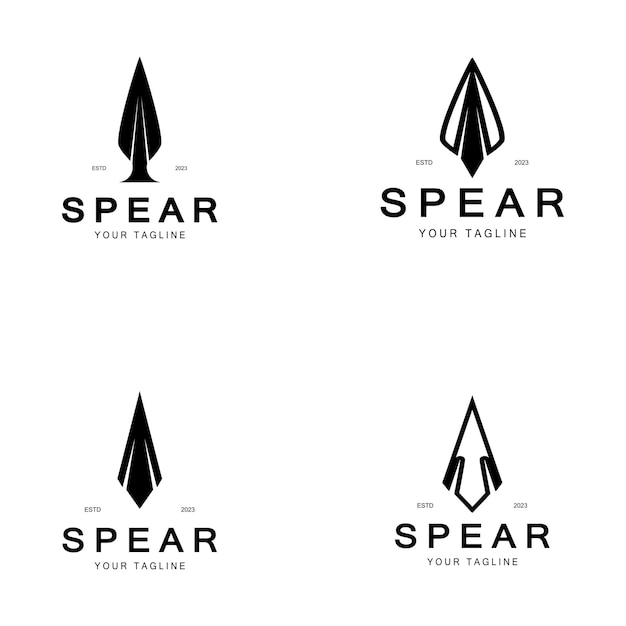 Spear logo icon vector illustration designHead spear logo vintage illustration design vector