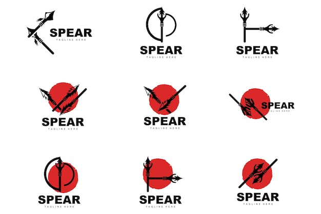 Spear Logo Long Range Throwing Weapon Target Icon Design Product And Company Brand Icon Illustration