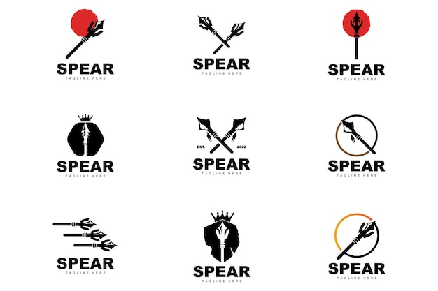 Spear Logo Long Range Throwing Weapon Target Icon Design Product And Company Brand Icon Illustration