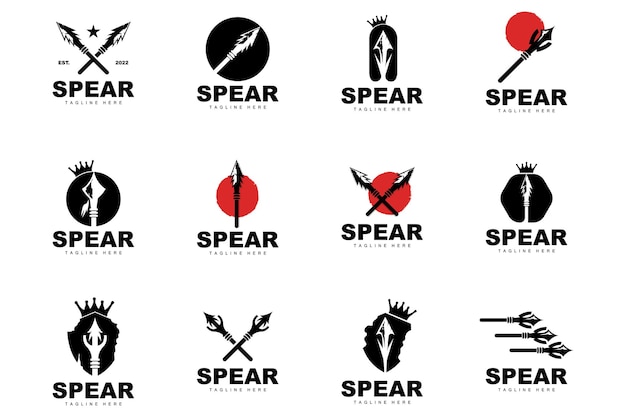 Spear Logo Long Range Throwing Weapon Target Icon Design Product And Company Brand Icon Illustration