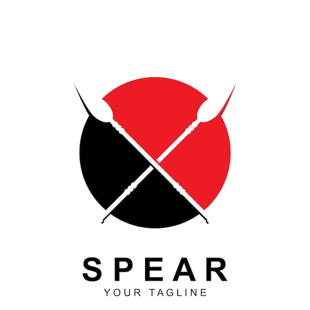 Spear logo vector with slogan template