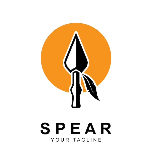 Spear logo vector with slogan template