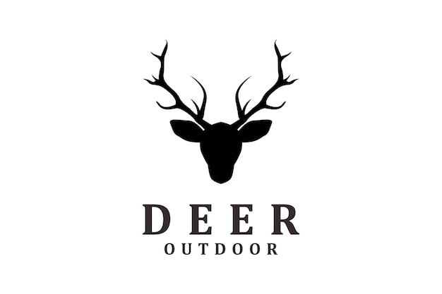 Spear Stag Deer Buck Antler Arrowhead for Hunting logo design inspiration