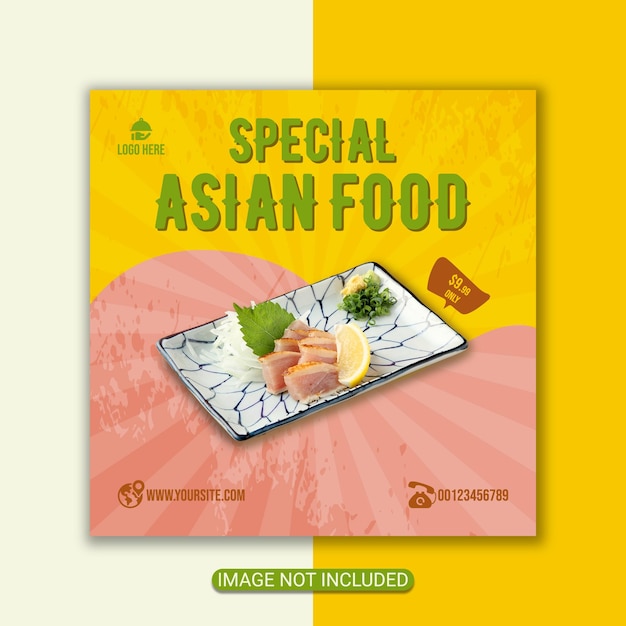 Vector special asian food menu or delicious food flyer template design