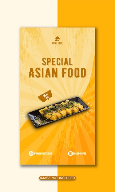 special asian food menu flyer or restaurant food menu flyer design