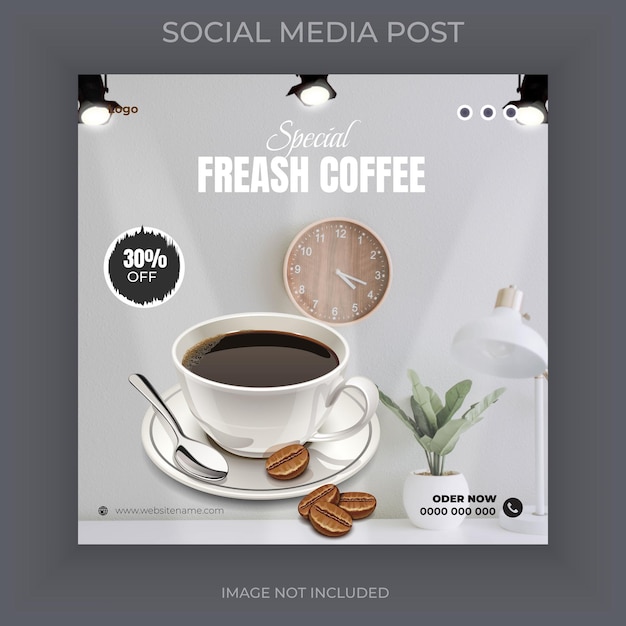 Vector special black tea and coffee social media post template design