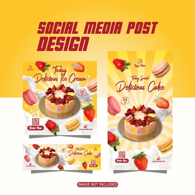 special cake flyer or bakery food menu promotion flyer template design