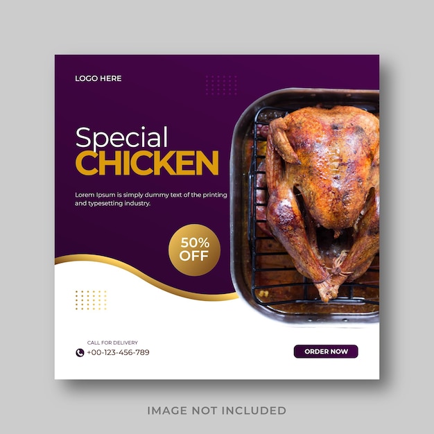 Special chicken social media template design