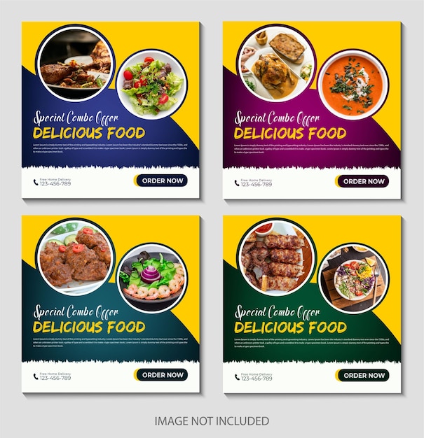 Special combo offer delicious food menu social media Design